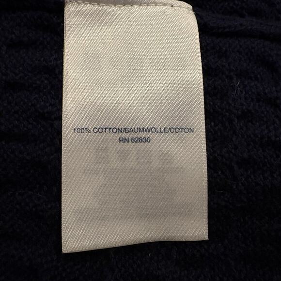 Lands End Navy Blue Cotton Textured Turtleneck Tunic Sweater Womens XL (1642) - Picture 4 of 6